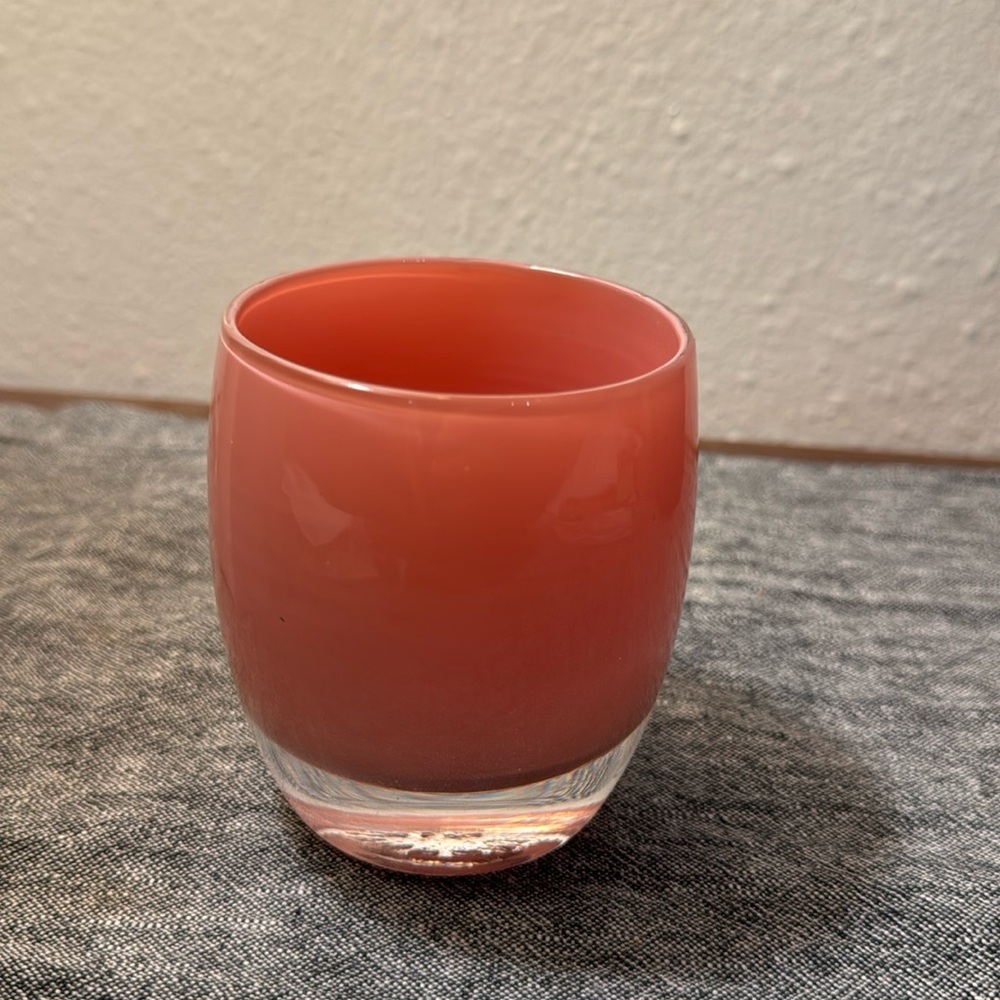 Pink Glassybaby Candle Holder Votive Pre-triskelion